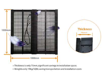 Transparent outdoor mesh led display solution